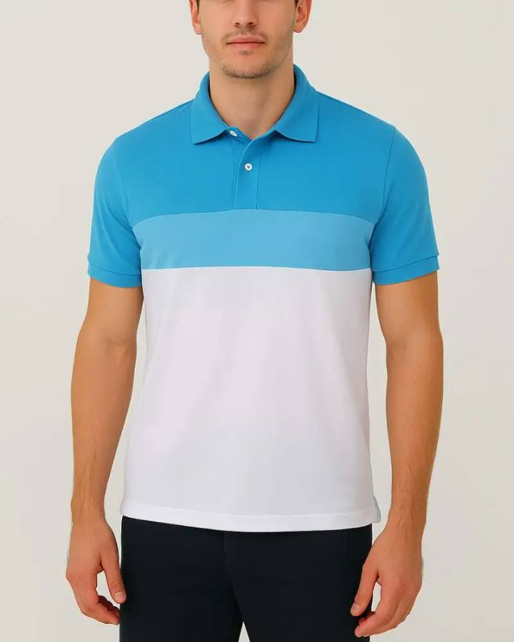 Camisa Polo Listrada em Malha Piquet
