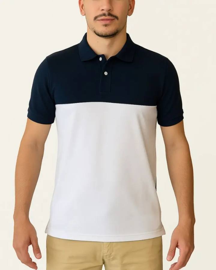 Camisa Polo Listrada em Malha Piquet