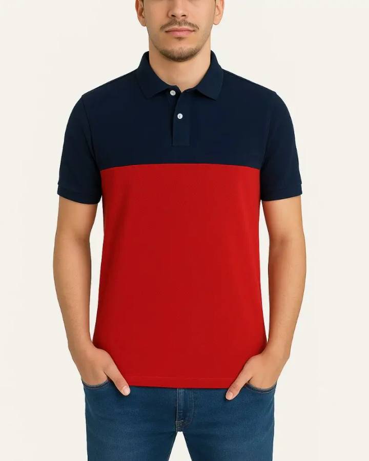 Camisa Polo Listrada em Malha Piquet
