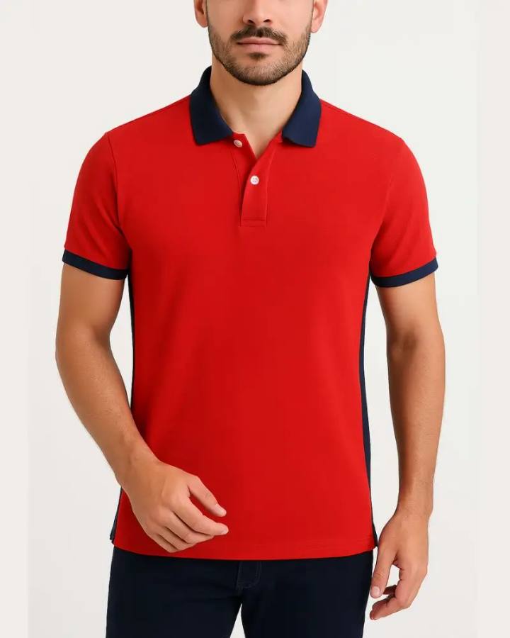 Camisa Polo Listrada em Malha Piquet