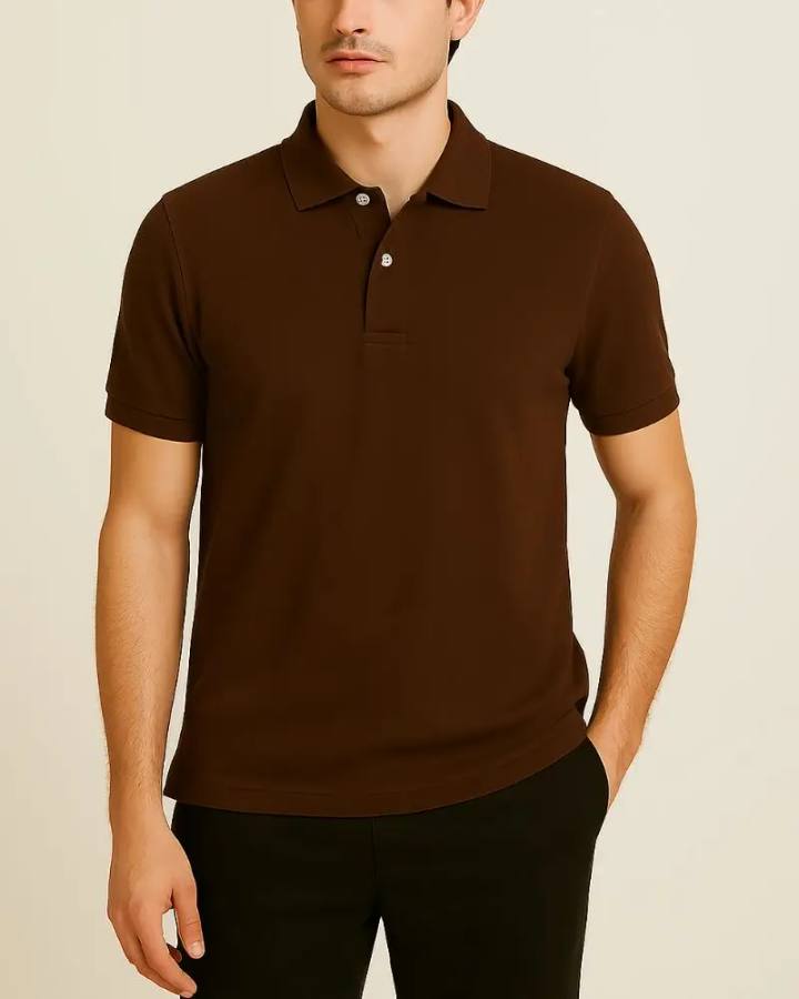 Camisa Polo Masculina Básica em Piquet