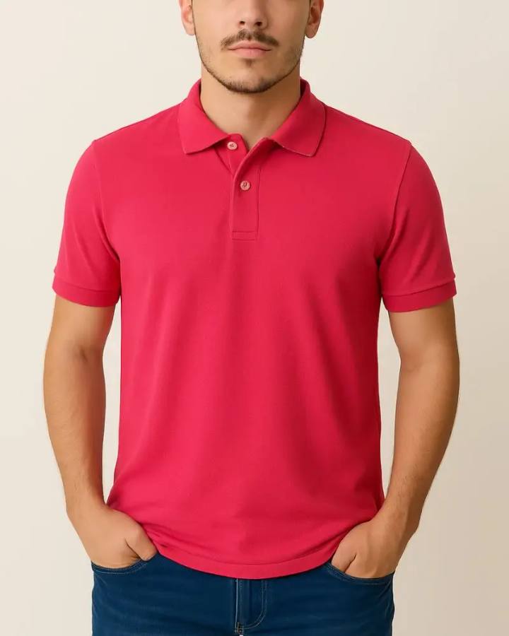 Camisa Polo Masculina Básica em Piquet