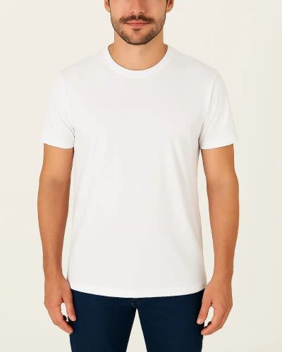Camiseta Masculina Básica 100% Algodão - Branco