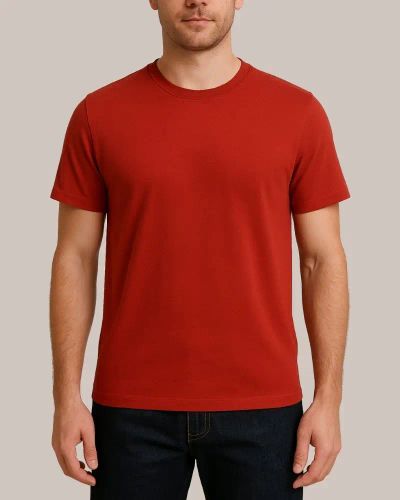 Camiseta Masculina Básica 100% Algodão - Vermelho