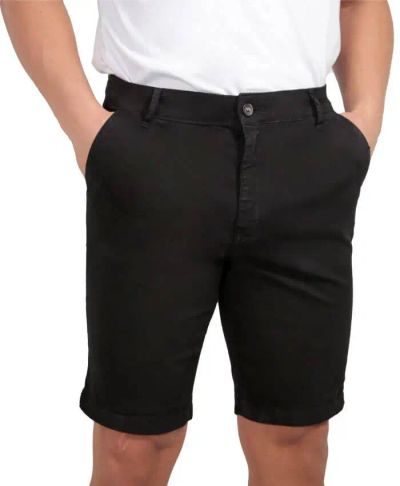 Bermuda Masculina Básica de Sarja - Preto